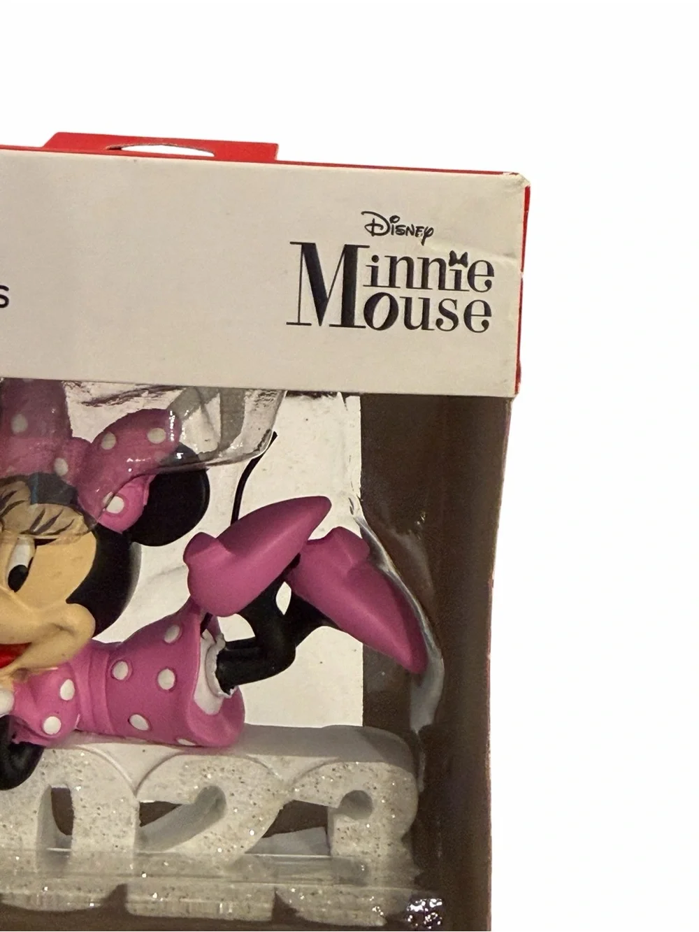 Hallmark Disney Minnie Mouse Christmas Ornament 2023 Pink Dress Sparkly White